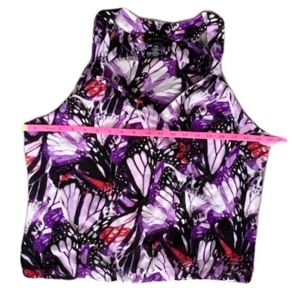 INC BLOUSE SLEEVELESS PURPLE FLORAL V-NECK WOMENS PETITE XL - Picture 6 of 9